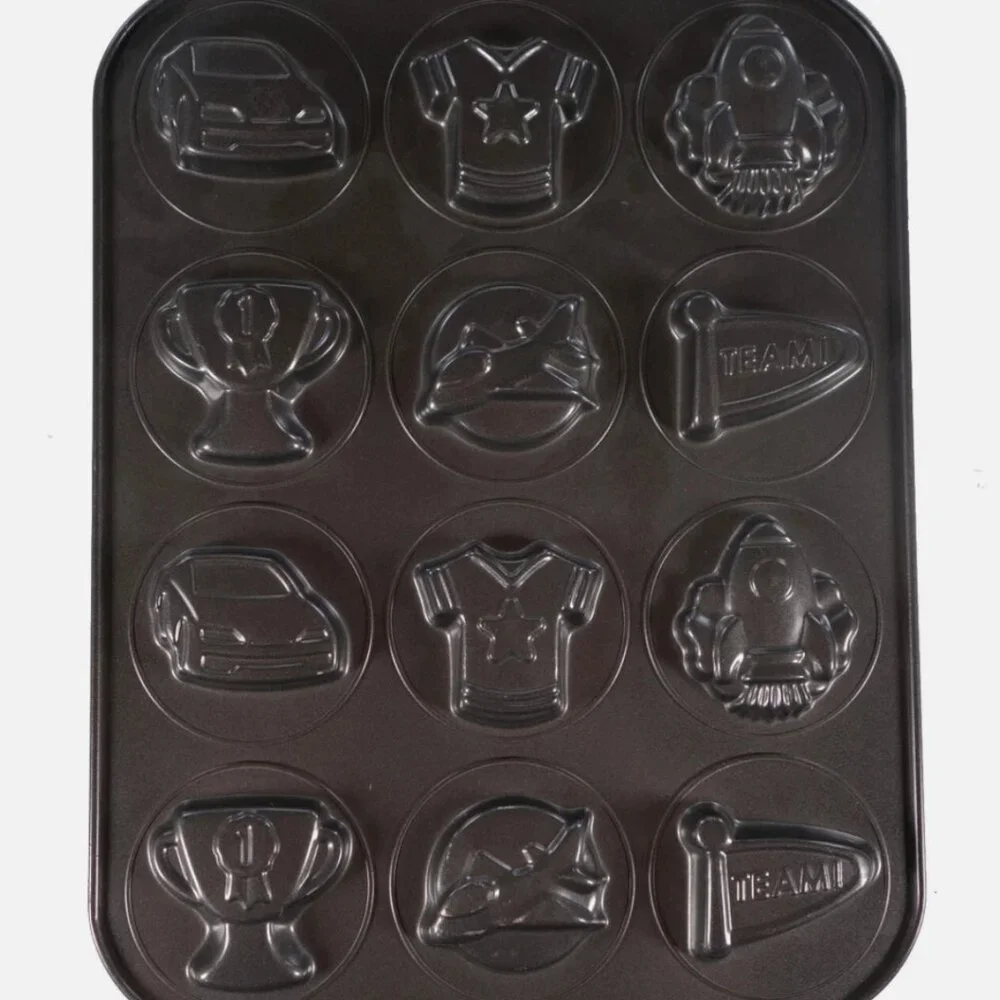 WILTON ULTRA BAKE 3--- 12 -CAVITY NON-STICK COOKIE PAN -BOY THEME